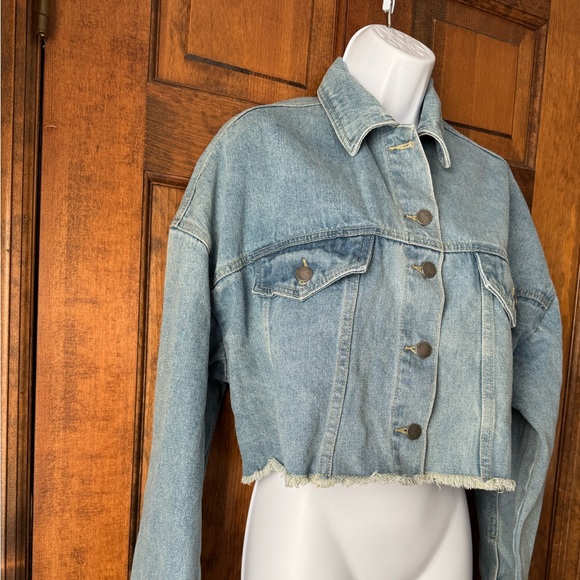 jw signature Los Angeles Blue Denim Cropped Jacket 2XL - Picture 7 of 11